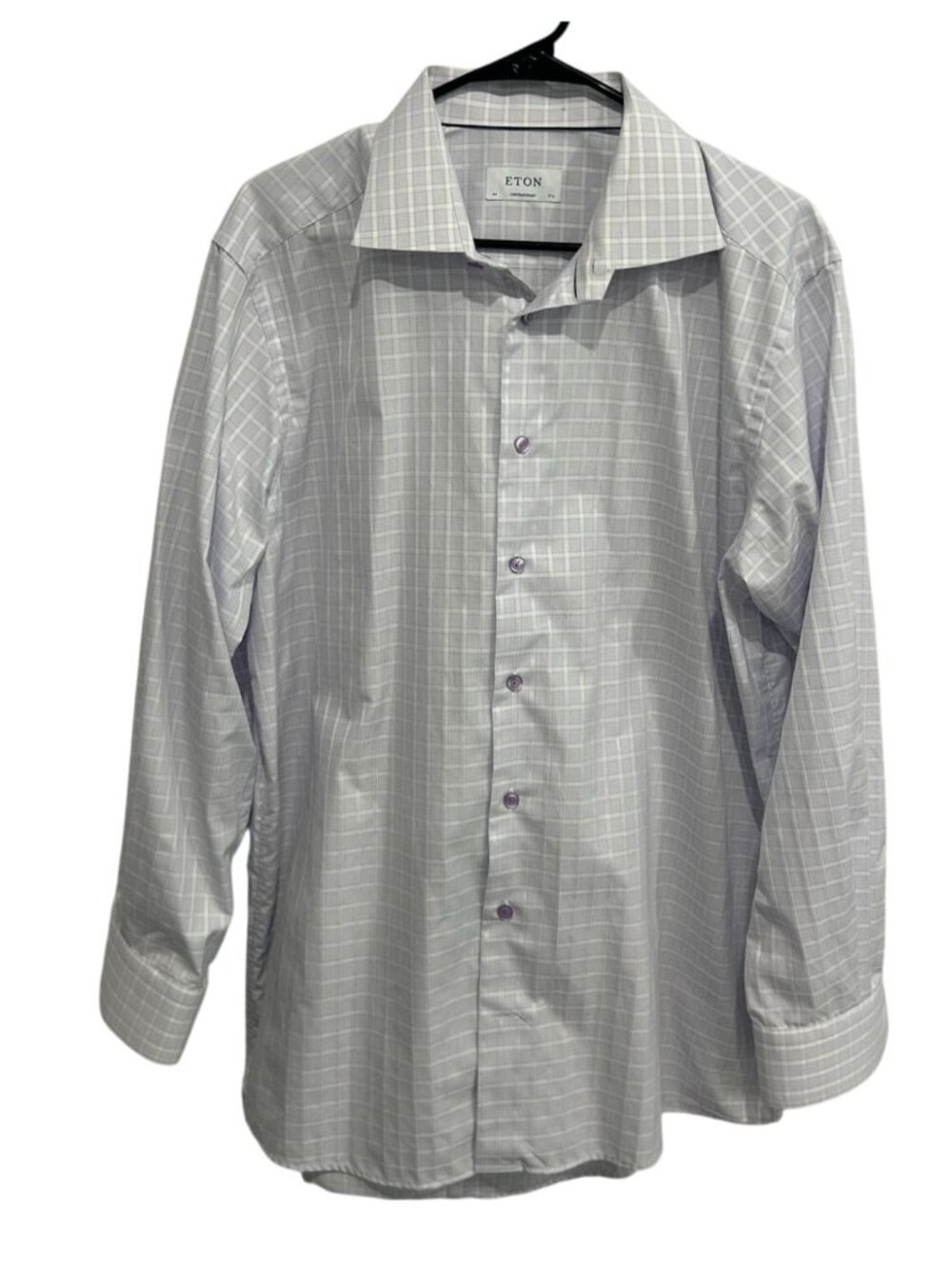 Eton 17.5 Checkered Dress Shirt Long Sleeve Minimalist Old Money Preppy Classic